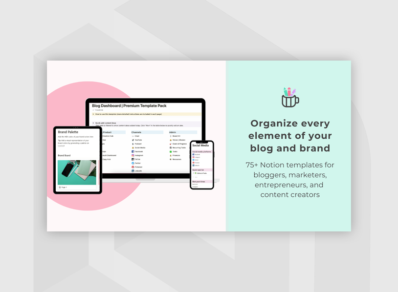 Notion Blog Dashboard Template Bundle