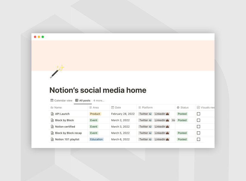 Notion’s social media home