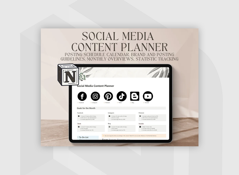 Social Media Content Planner Notion Template