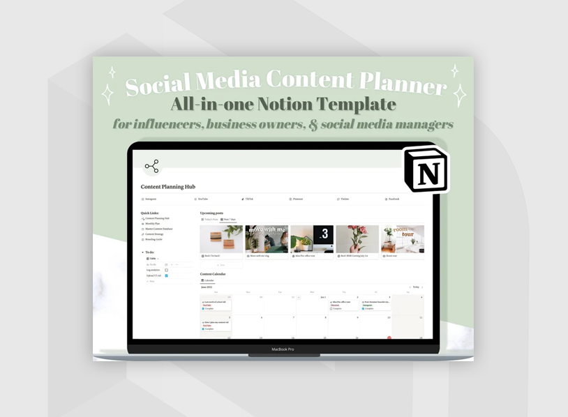 Social Media Notion Template Content Planner