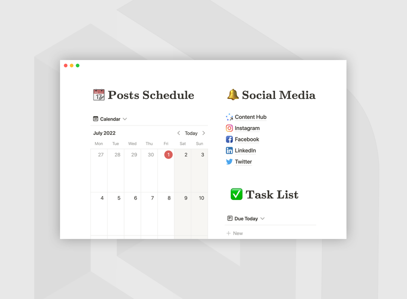 Social media planner