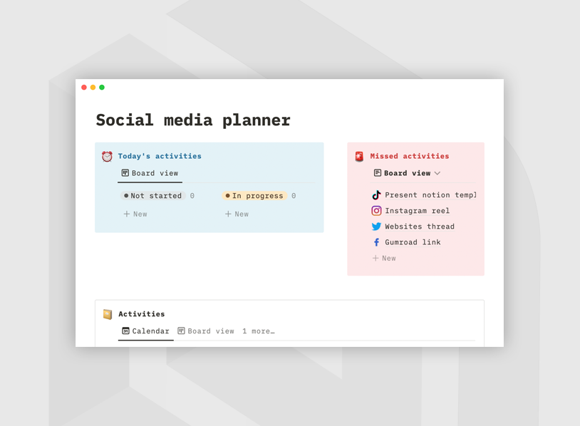 Social media planner