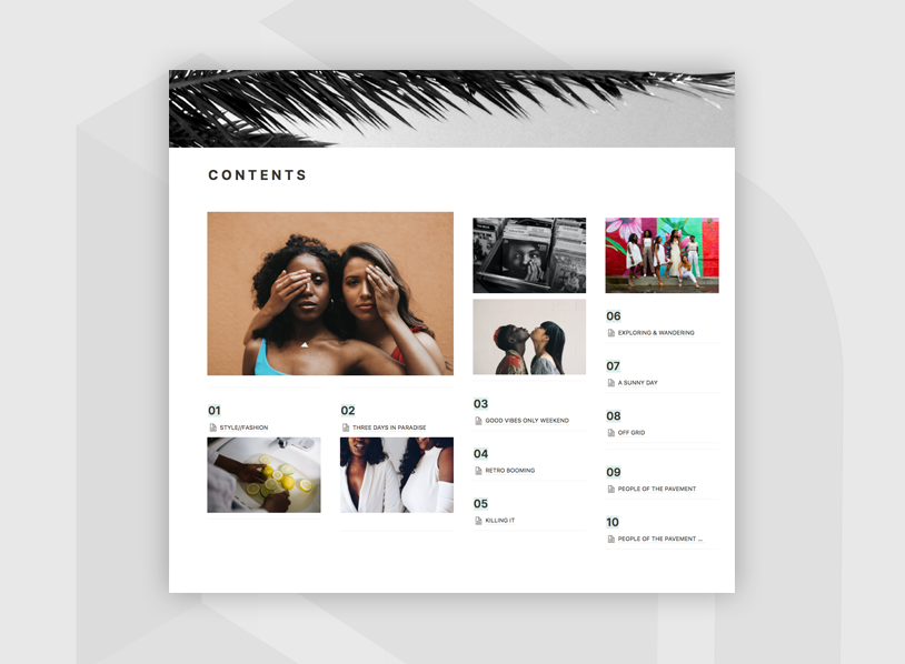 Ten Magazine Layout Blogging Notion Template