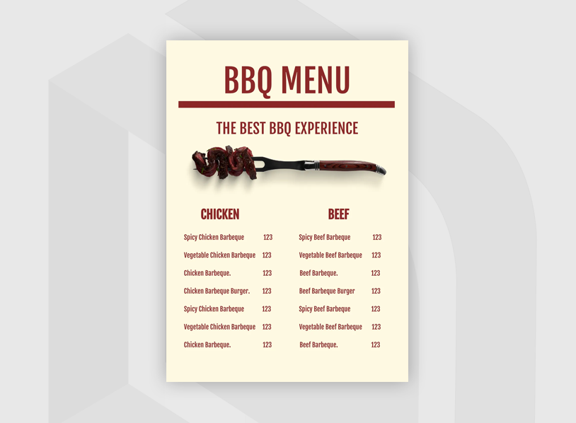 BBQ Menu