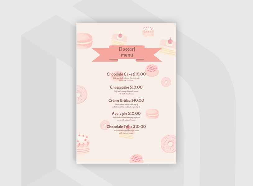 Dessert Menu