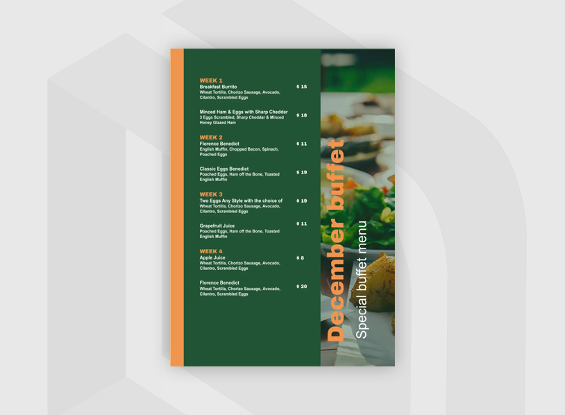 Monthly Buffet Menu