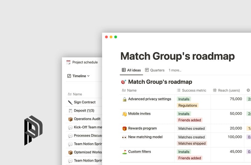 Notion Roadmap Templates