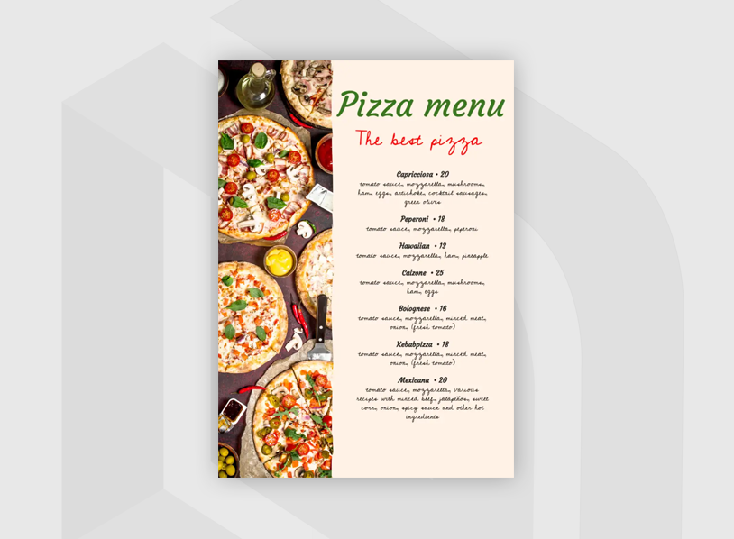 Pizza Menu