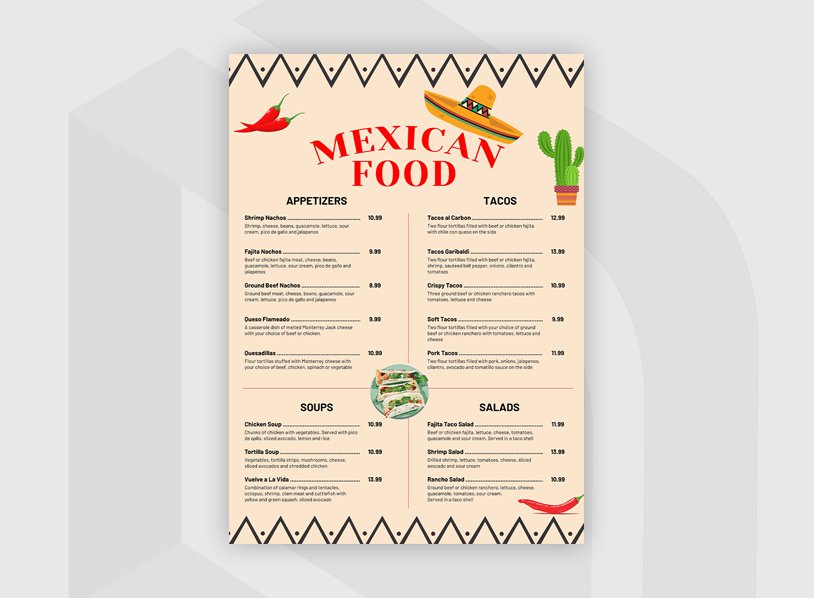 Mexican Menu