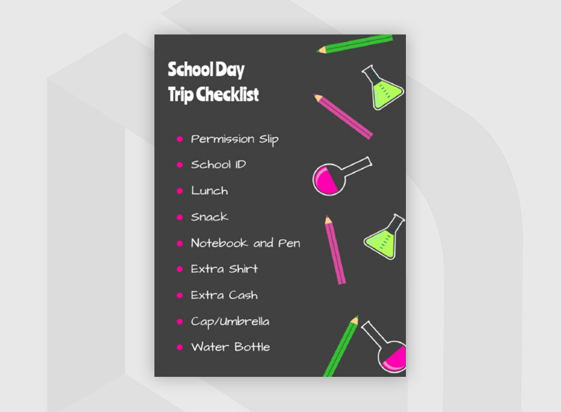 School Day Trip Checklist