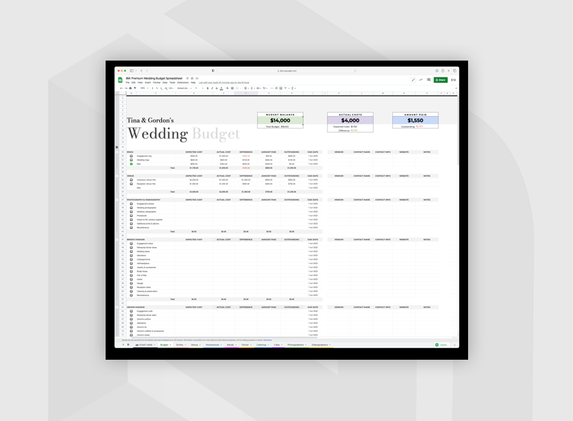 Wedding Budget
