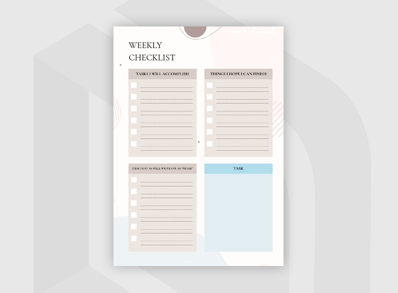 Weekly Checklist