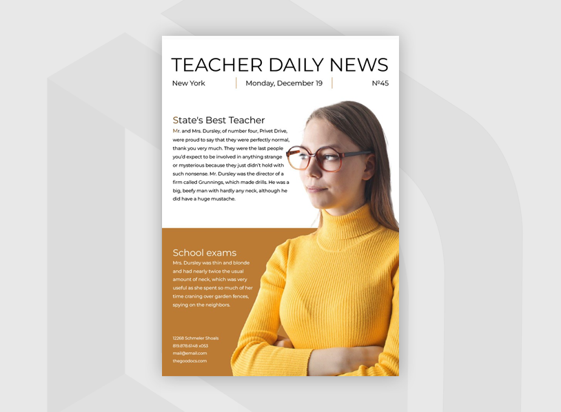 Minimalist Teacher Newspaper