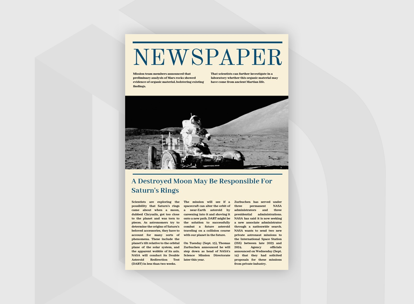 Beige-Blue Science Newspaper