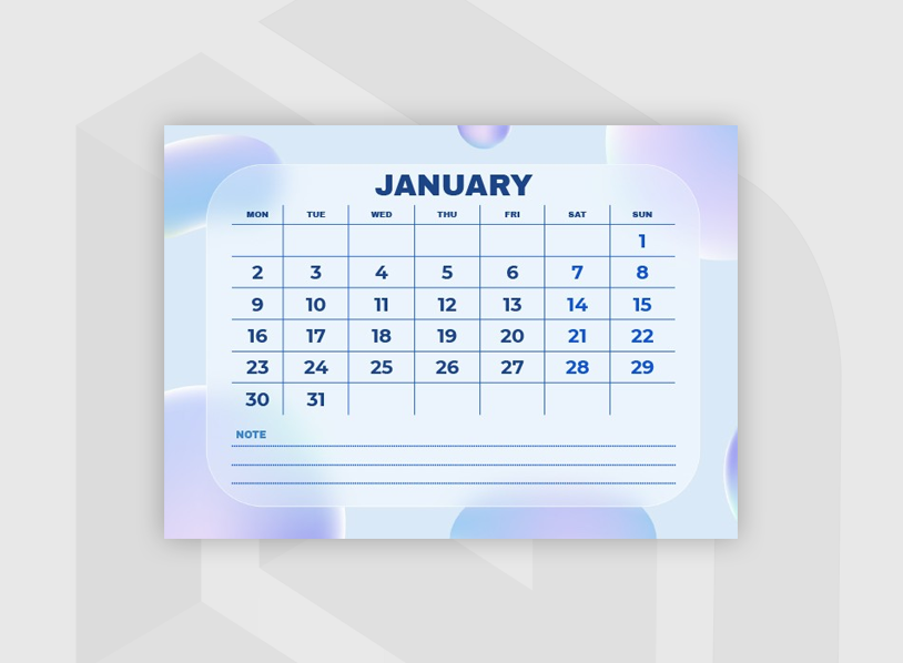 Abstract 2023 Calendar