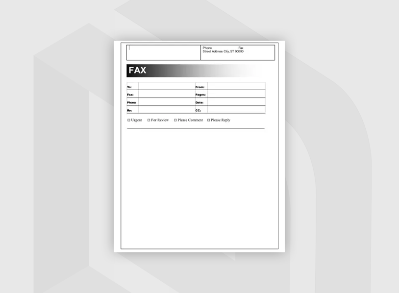 Basic Fax Cover Sheet