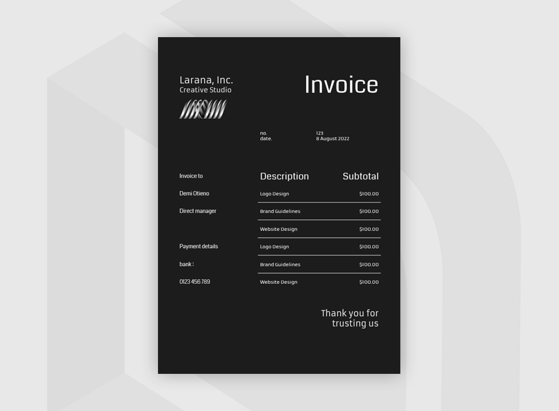 Black Creative Invoice