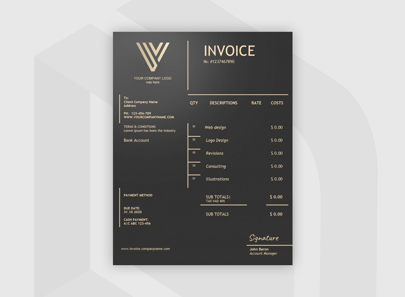 Black Elegant Invoice