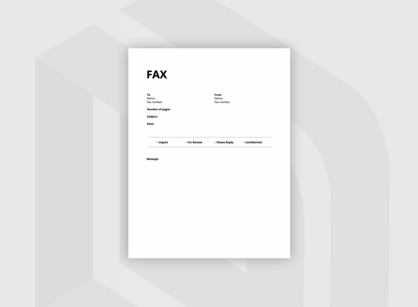 Black Fax Cover Sheet