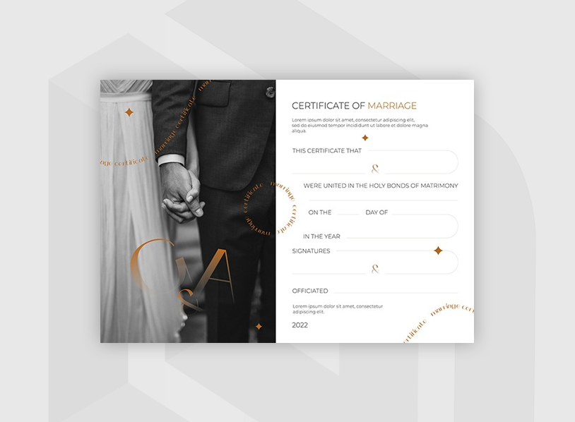 Black and White Marriage Certificate