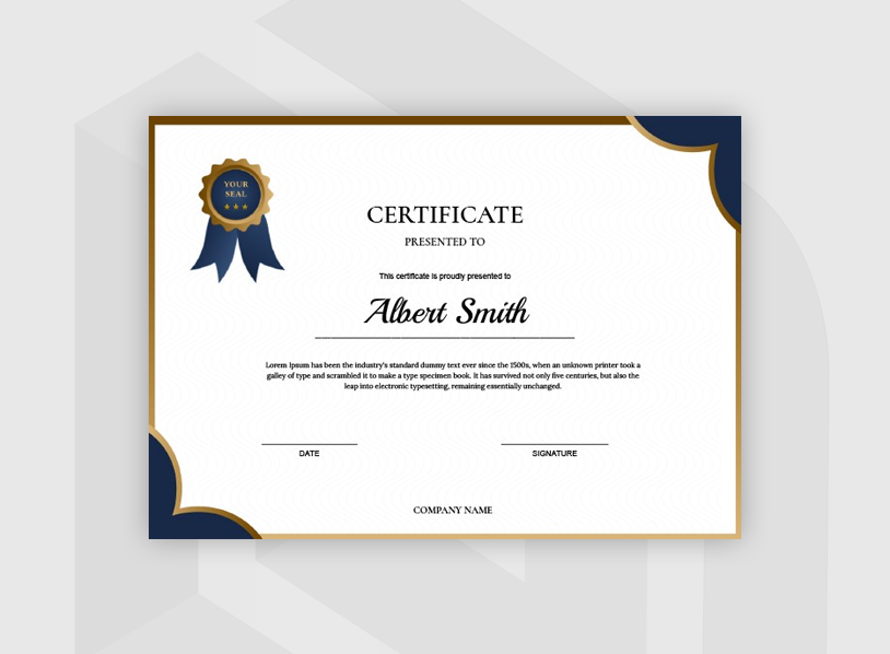 Blue Gold Certificate