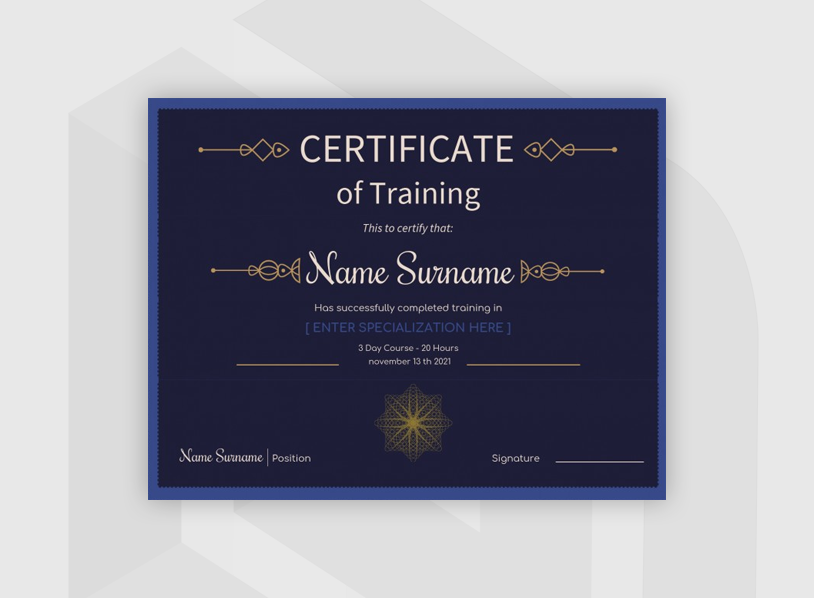 Certificate of Training