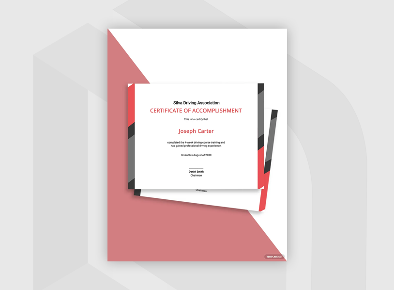 Driving Experience Certificate