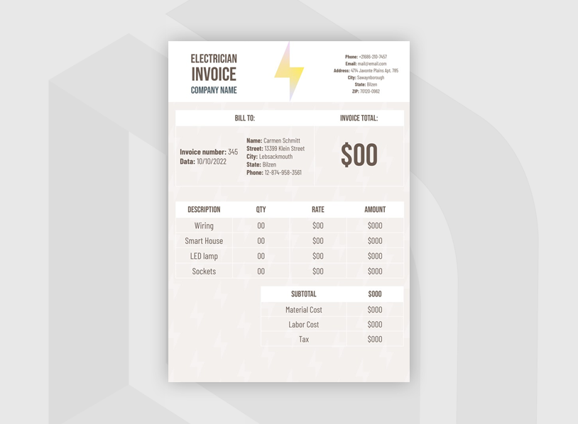 Electrician Invoice