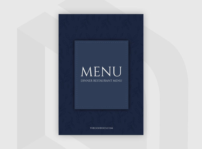 Elegant Dinner Restaurant Menu