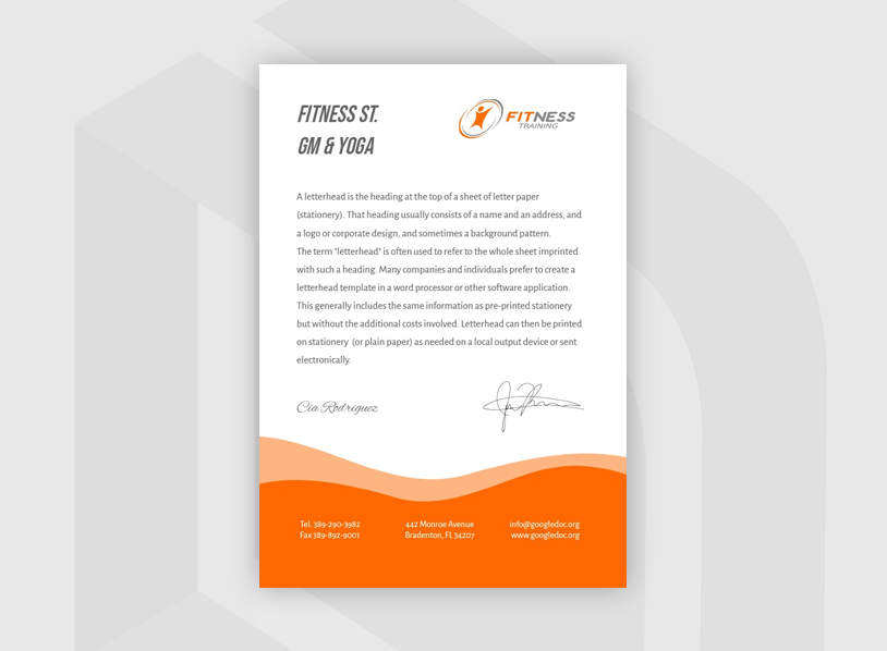 Fitness Letterhead