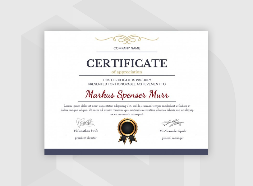 Formal Style Certificate