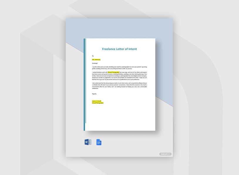 Freelance Letter of Intent