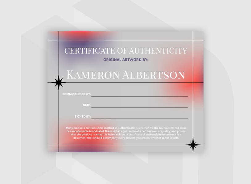 Gray Certificate of Authenticity