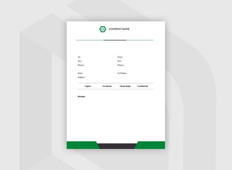 Green Fax Cover Sheet