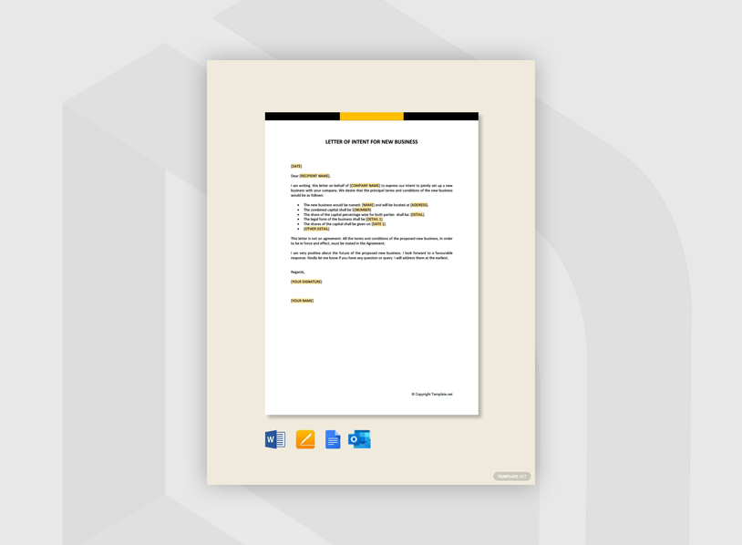 Letter of Intent for New Business