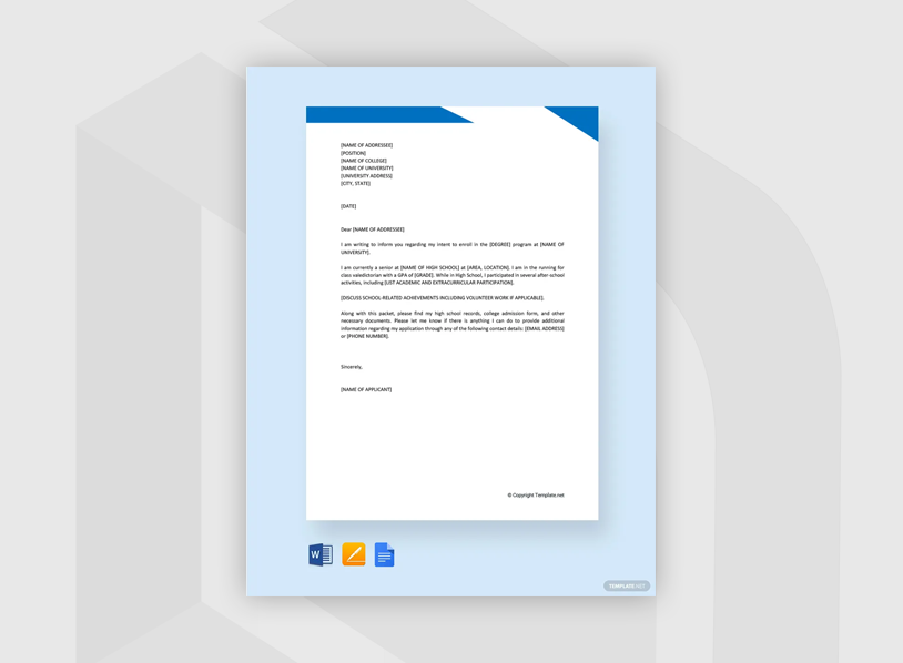 Letter of Intent for University Admission