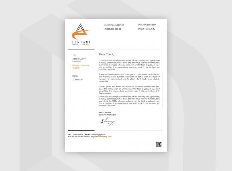 Minimal Company Letterhead
