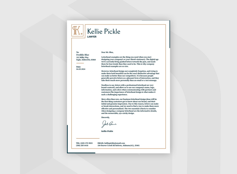 Minimalistic Lawyer Letterhead