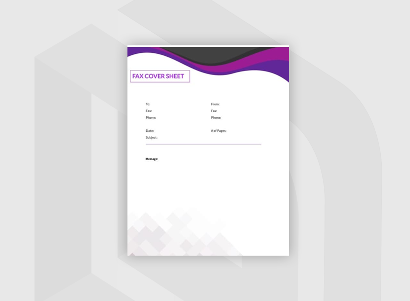 Purple Fax Cover Sheet
