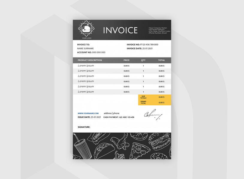 Restaurant Invoice