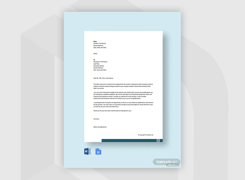 Sample Letter of Intent for Employment Contract
