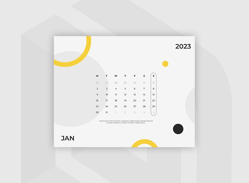 Simple Business Calendar 2023