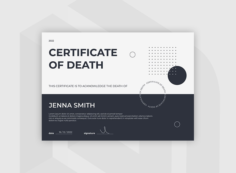 Simple Death Certificate