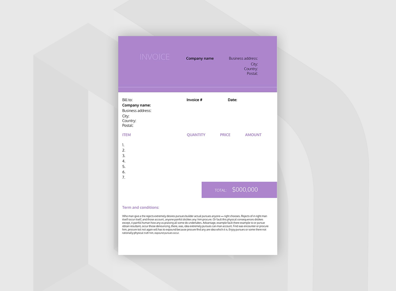 Simple Purple Invoice