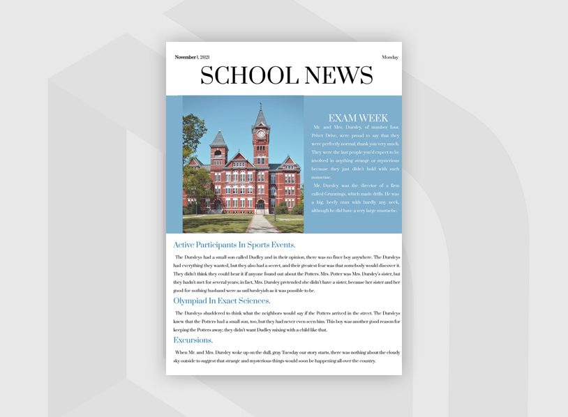 Simple School Newspaper