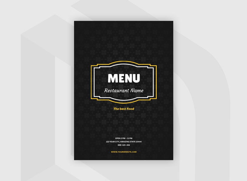 Black Elegant Restaurant Menu