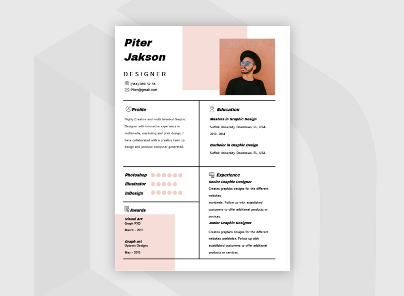 Light Stylish Designer Resume