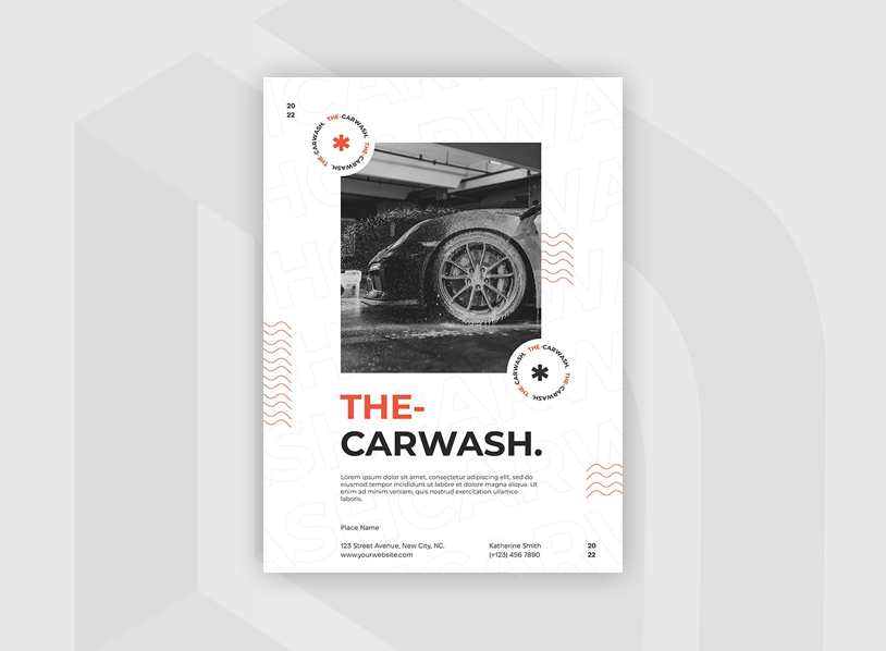 Stylish Car Wash Poster