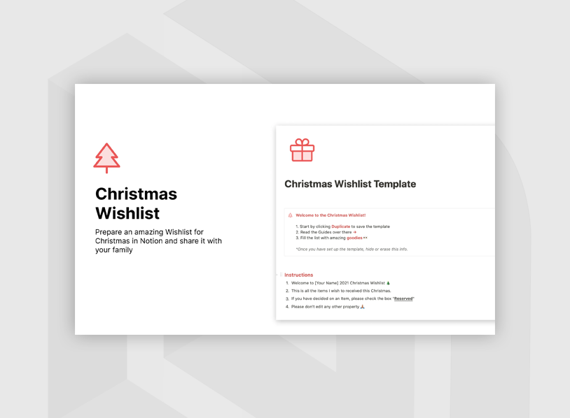 Christmas Wishlist Notion Template 