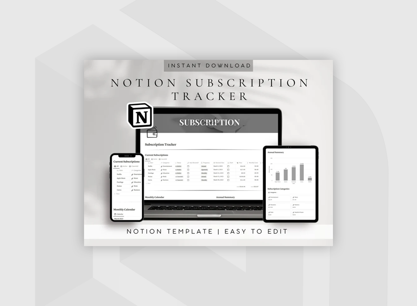 Digital Subscription Tracker Template